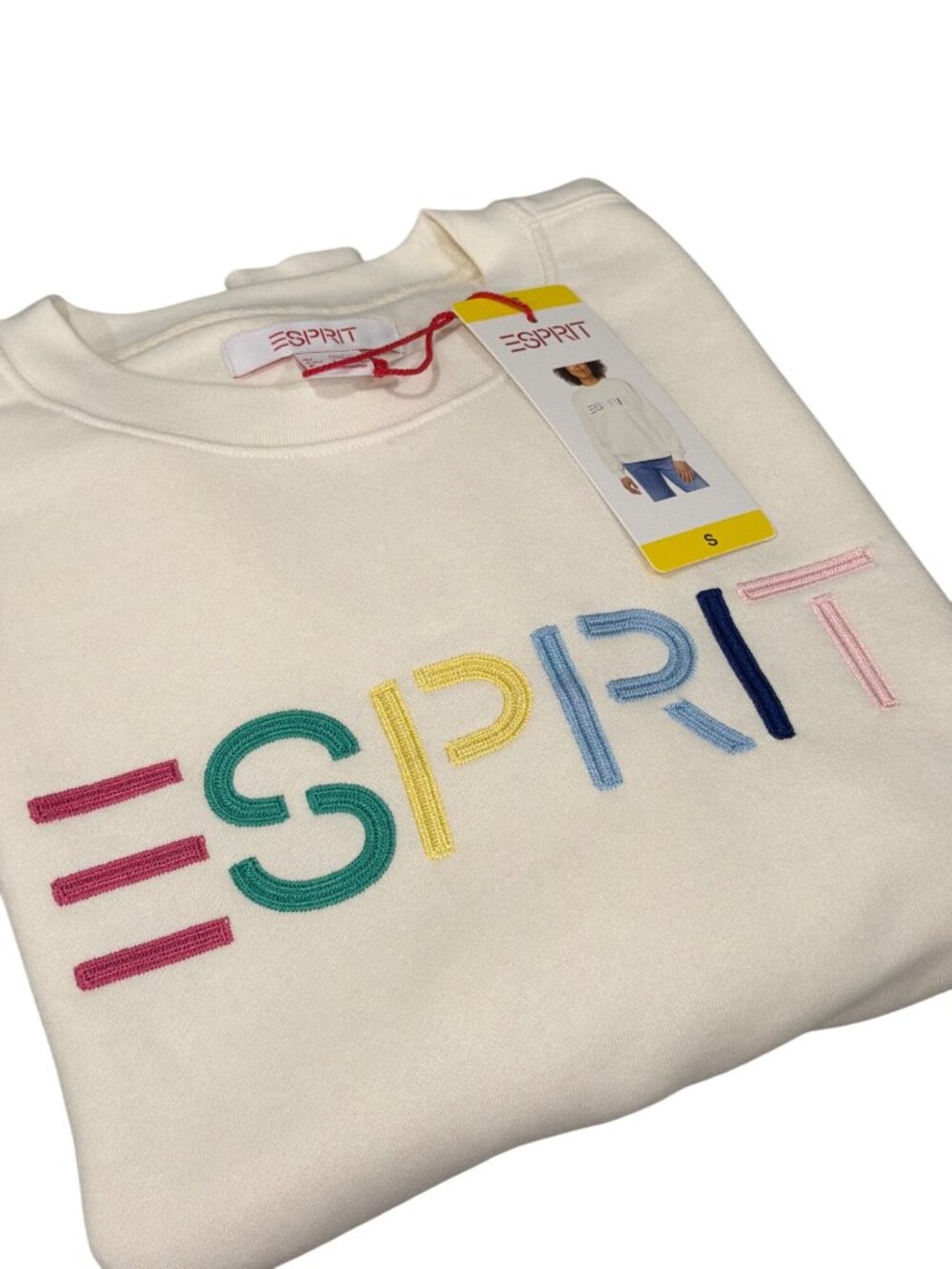 Esprit Small Cream Sweatshirt Pullover Gen X Viral Costco Trend NWt - Picture 6 of 6